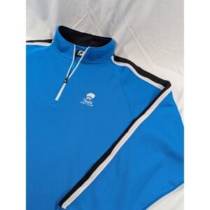 Footjoy Pullover Knit Sweater XL Long Sleeve Quarter‎ Zip Blue Trails Golf Club